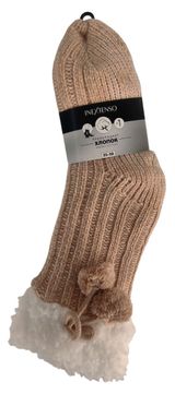 Изображение товара Носки женские новогодние InExtenso утепленные бежевые