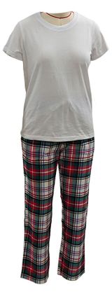 Изображение товара Пижама женская новогодняя с коротким рукавом красно-зеленая