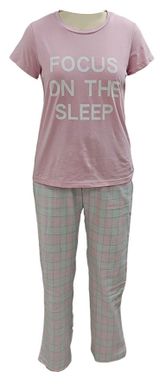 Изображение товара Пижама женская с коротким рукавом розовая