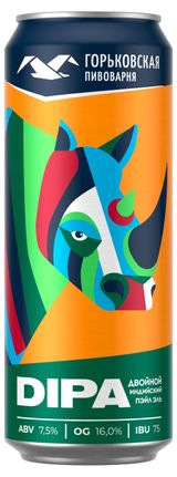 Изображение товара Пиво светлое «Горьковская Пивоварня» нефильтрованное Double India Pale Ale 7,5%, 450 мл