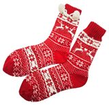 Изображение товара Носки женские новогодние красные, р 38-42