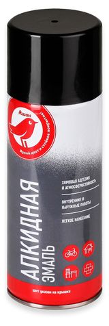 Изображение товара Эмаль АШАН Красная птица RAL 9005 алкидная чёрная глянцевая, 520 мл