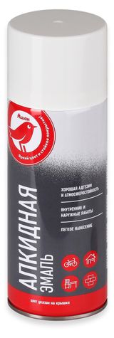 Изображение товара Эмаль АШАН Красная птица RAL 9003 алкидная белая глянцевая, 520 мл