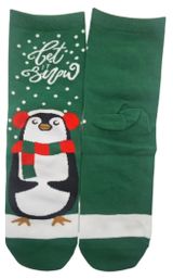 Изображение товара Носки женские новогодние зеленые, р 38-42