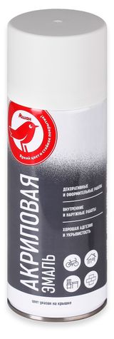 Изображение товара Эмаль АШАН Красная птица RAL 9003 акриловая белая матовая, 520 мл