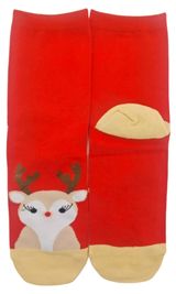 Изображение товара Носки женские новогодние красные, р 38-42