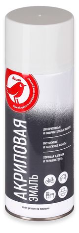 Изображение товара Эмаль АШАН Красная птица RAL 9003 акриловая белая глянцевая, 520 мл