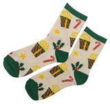 Изображение товара Носки женские новогодние бежевые, р 38-42