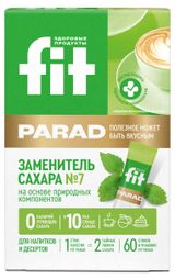 Изображение товара Сахарозаменитель Fit Parad №7 на основе эритрита саше, 60 шт