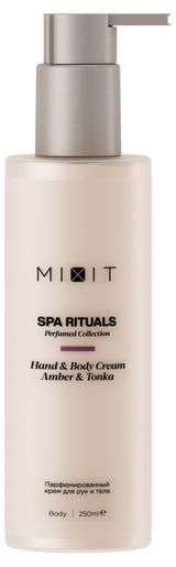 Изображение товара Крем для рук и тела Mixit Spa Rituals Amber & Tonka увлажняющий с ароматом амбры и бобов тонка, 250 мл