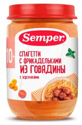 Изображение товара Пюре Semper Спагетти с фрикадельками из говядины с 10 мес., 190 г