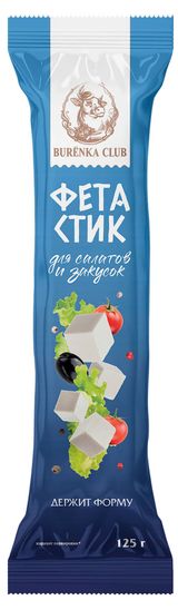 Изображение товара Сыр мягкий Фета Burenka Club в стике 50% БЗМЖ, 125 г