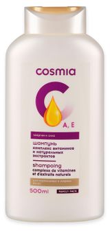 Изображение товара Шампунь для волос укрепляющий Cosmia Комплекс витаминов и натуральных экстрактов, 500 мл