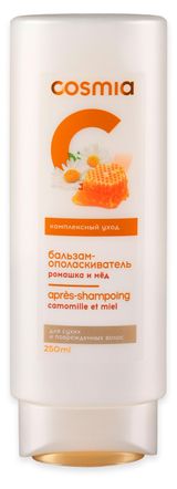 Изображение товара Бальзам-ополаскиватель для волос ухаживающий Cosmia Ромашка и мёд, 250 мл
