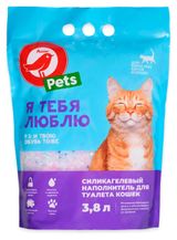 Изображение товара Наполнитель для кошачьего туалета АШАН Красная птица силикагелевый, 3,8 л