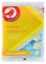 Изображение товара Набор салфеток АШАН Красная птица из микрофибры 30х30 см, 3 шт