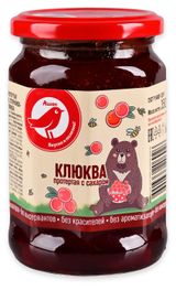 Изображение товара Протертая клюква АШАН Красная птица с сахаром, 350 г