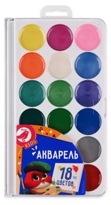 Изображение товара Акварель АШАН Красная птица Kids, 18 цветов