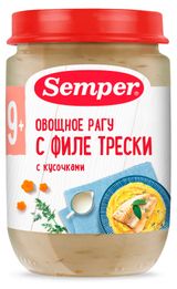 Изображение товара Пюре Semper Овощное рагу с филе трески с 9 мес., 190 г