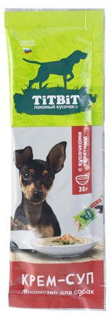 Изображение товара Лакомство для собак TiTBiT Крем-суп с кусочками телятины, 35 г