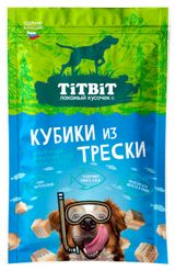 Изображение товара Лакомство для собак TiTBiT Кубики из трески, 80 г