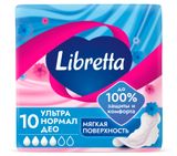 Изображение товара Прокладки гигиенические Libretta Ультра Нормал ДЕО с мягкой поверхностью, 10 шт.