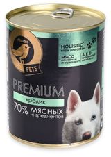 Изображение товара Корм консервированный для собак АШАН Золотая птица Premium кролик, 850 г