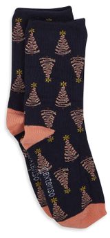 Изображение товара Носки женские новогодние InExtenso синие с елочками