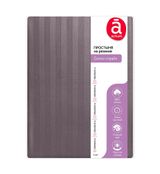 Изображение товара Простыня Actuel Сатин-страйп на резинке графитовая, 90х200 см