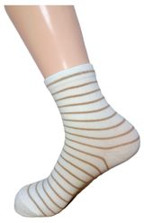 Изображение товара Носки женские «Лантана» белые в полоску, р 23-25