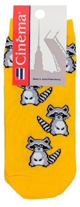 Изображение товара Носки женские Cinema Еноты желтые, размер 25