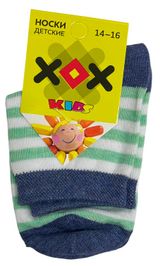 Изображение товара Носки детские ХОХ Kids бело-салатовые, размер 14-16