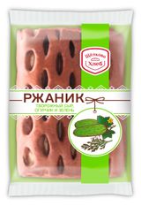 Изображение товара Булочка ржано-пшеничная сдобная Ржаник «Щелковохлеб» с творожным сыром огурцом и зеленью, 80 г