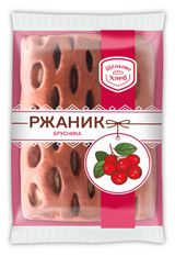 Изображение товара Булочка ржано-пшеничная сдобная Ржаник «Щелковохлеб» с брусникой, 80 г
