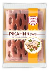 Изображение товара Булочка ржано-пшеничная сдобная Ржаник «Щелковохлеб» с картофелем и грибами, 80 г