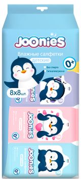 Изображение товара Влажные салфетки Joonies Детские мини, 8х8 шт