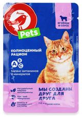 Изображение товара Влажный корм для кошек АШАН Красная птица ягненок в соусе, 75 г