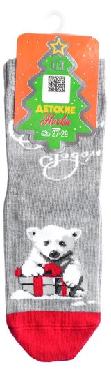 Изображение товара Носки детские новогодние «Брестские» серый меланж, р. 17-18