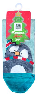 Изображение товара Носки женские новогодние «Брестские» Classic темно-синий мятный, р. 23