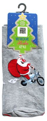 Изображение товара Носки мужские новогодние «Брестские» Classic серый меланж, р. 27