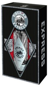 Изображение товара Водка «Сибирский Экспресс» Россия, 0,7 л + рюмки 70 мл 2 шт