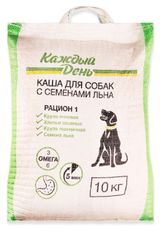 Изображение товара Каша для собак «Каждый день» Рацион 1 с семенами льна, 10 кг