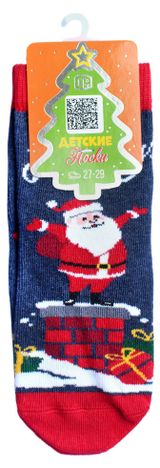 Изображение товара Носки детские новогодние «Брестские» синий меланж, р. 17-18