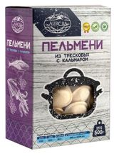Изображение товара Пельмени рыбные Aurora из тресковых с кальмаром замороженные, 500 г