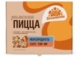 Изображение товара Пицца Римская Sevensmile Морепродукты (креветки, мидии, кальмары) и соус Том-Ям замороженная, 480 г