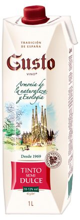 Изображение товара Вино Gusto Vino столовое красное полусладкое Россия, 1 л