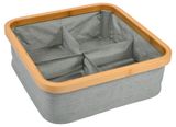 Изображение товара Контейнер для хранения Actuel текстильный 4-секционный серый, 30x30x9,5 см