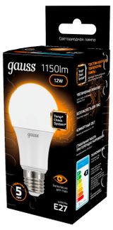 Изображение товара Лампа светодиодная Gauss E27 12W 1150 Лм теплый белый
