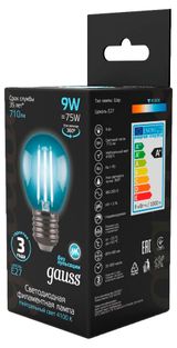 Изображение товара Лампа светодиодная Gauss Filament Е27 9W 710 Лм нейтральный белый