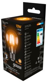 Изображение товара Лампа светодиодная Gauss Filament Е27 10W 930 Лм теплый белый